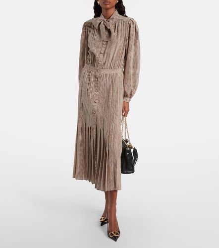 Valentino Robe midi rayée en soie - Valentino - Modalova