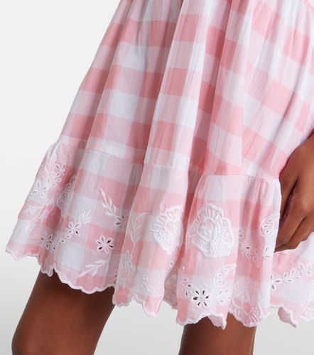 Robe en coton à carreaux et broderies anglaises - Juliet Dunn - Modalova