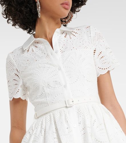 Robe midi brodée en coton - Self-Portrait - Modalova
