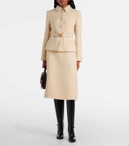 Jupe midi Mossi en tweed de laine mélangée - Valentino - Modalova