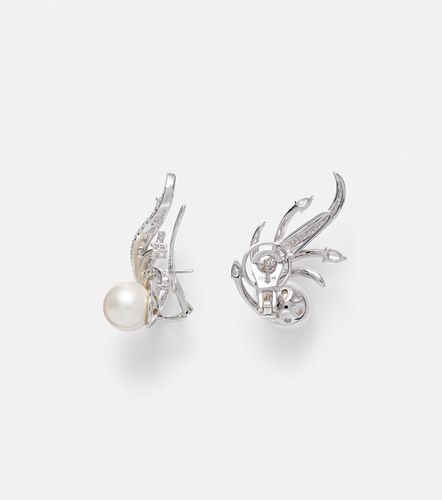 Boucles d’oreilles Pearlescent en or blanc 18 ct, diamants et perles d'eau douce - Yeprem - Modalova