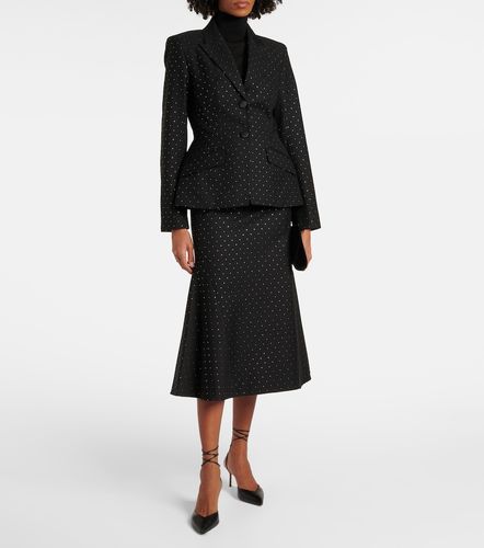 Jupe midi en coton et laine à pois - Erdem - Modalova
