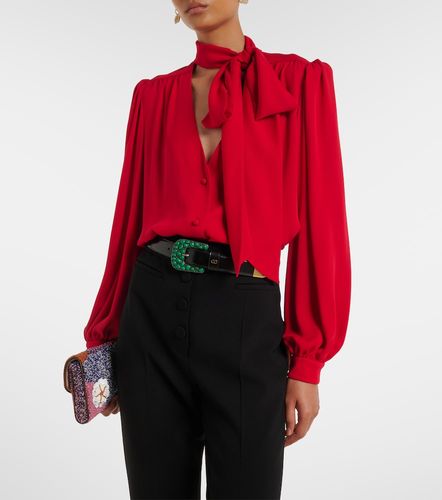 Blouse en georgette de soie à col noué - Valentino - Modalova
