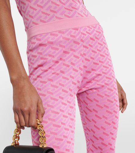 Pantalon évasé La Greca en soie mélangée - Versace - Modalova