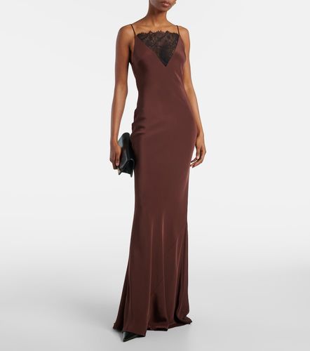 Robe longue en satin de soie et dentelle - Roland Mouret - Modalova