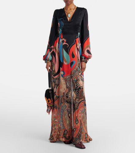 Robe longue en soie à motif cachemire - Etro - Modalova
