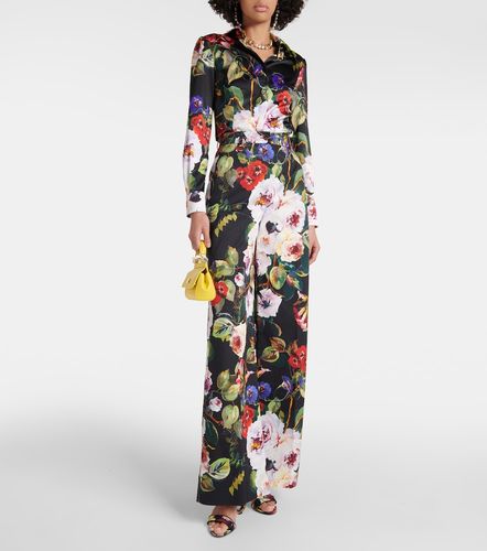 Pantalon ample en coton mélangé à imprimé floral - Dolce&Gabbana - Modalova
