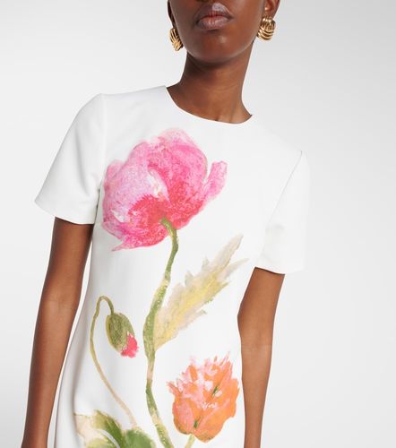 Robe midi en crêpe à fleurs - Carolina Herrera - Modalova