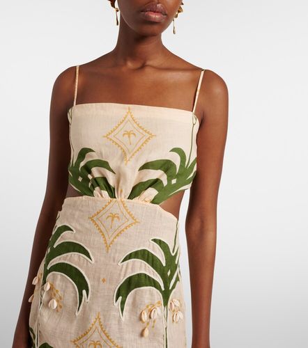 Robe midi imprimée en coton et lin - Johanna Ortiz - Modalova