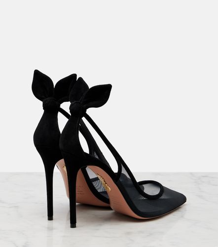 Escarpins Bow Tie en mesh et daim - Aquazzura - Modalova