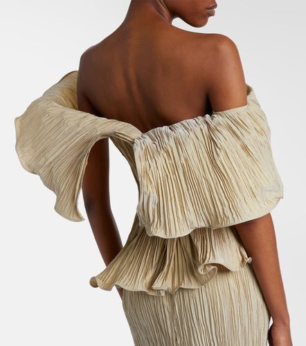 Robe longue asymétrique en taffetas - Marmar Halim - Modalova