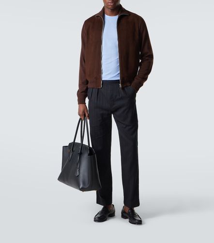 Pull en laine mélangée à empiècements en daim - Tom Ford - Modalova