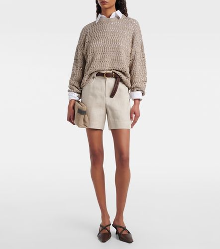 Pull en lin mélangé à sequins - Brunello Cucinelli - Modalova
