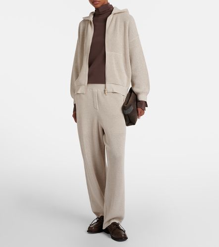 Sweat-shirt à capuche en lamé et coton mélangé - Brunello Cucinelli - Modalova
