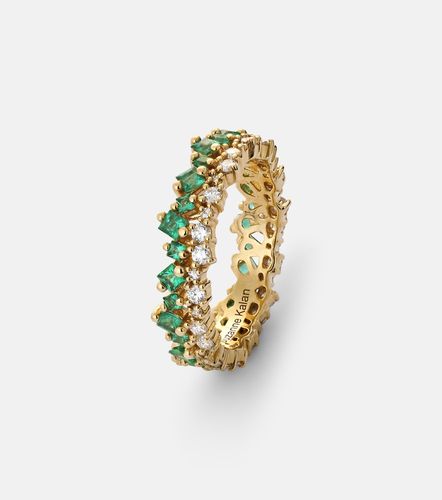 Bague en or 18 ct, diamants et émeraudes - Suzanne Kalan - Modalova