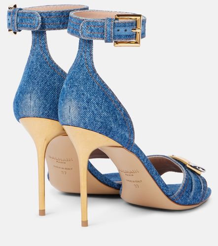 Balmain Sandales en jean à logo - Balmain - Modalova