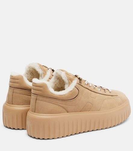 Baskets H-Stripes en daim et shearling - Hogan - Modalova