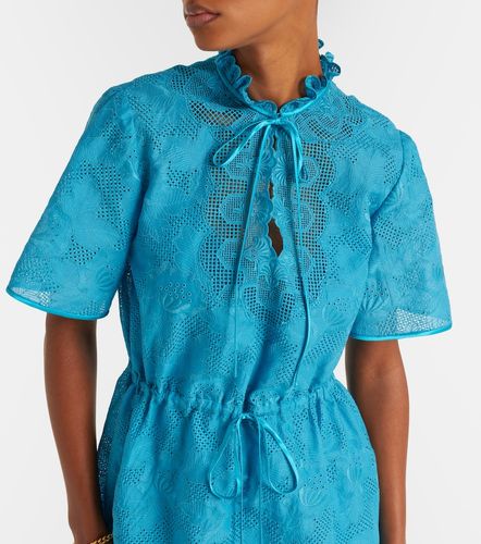 Robe longue en coton et dentelle - Valentino - Modalova