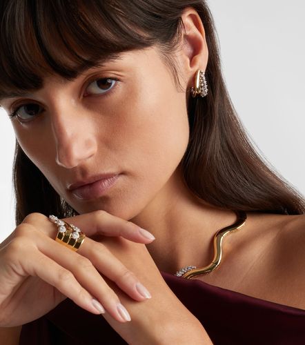 Boucles d’oreilles Golden Strada en or blanc et jaune 18 ct et diamants - Yeprem - Modalova