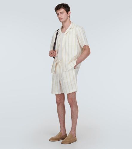 Chemise rayée en lin et coton - Commas - Modalova