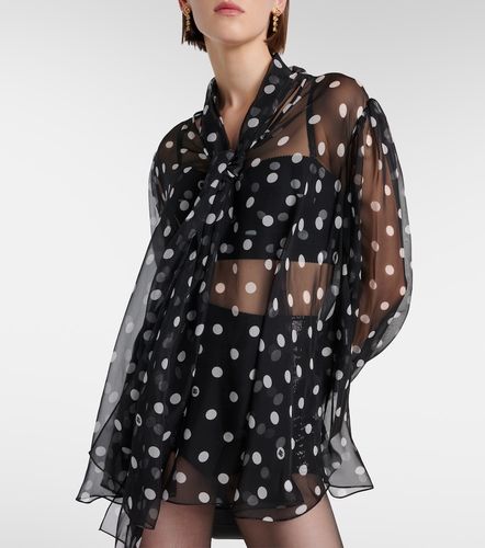 Blouse en mousseline de soie à pois et nœud - Dolce&Gabbana - Modalova