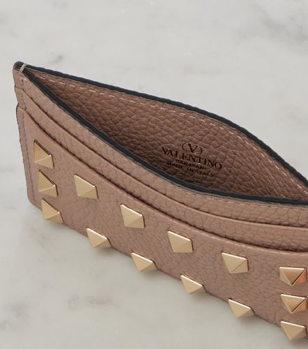 Porte-cartes Rockstud en cuir - Valentino Garavani - Modalova