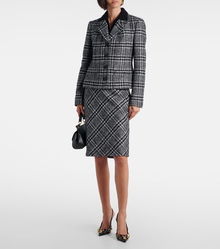Veste à carreaux en laine, soie et lama mélangés - Dolce&Gabbana - Modalova