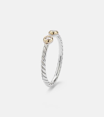 Bague Cable Open en argent sterling et or 14 ct et diamants - David Yurman - Modalova