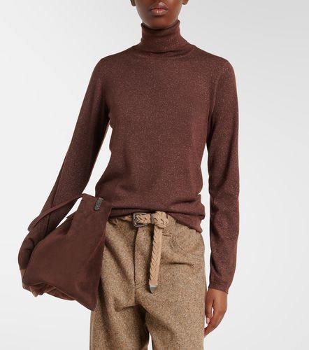 Pull à col roulé en cachemire et soie mélangés - Brunello Cucinelli - Modalova