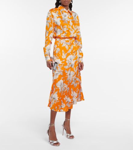 Jupe midi Griselda en satin de soie mélangée à fleurs - Erdem - Modalova
