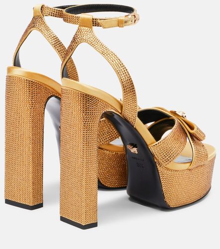 Sandales Gianni Ribbon 140 à plateau en satin - Versace - Modalova