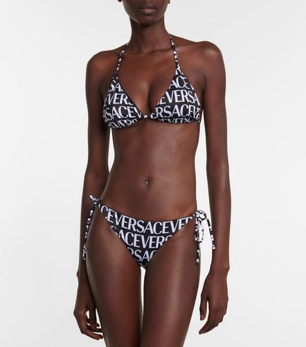 Haut de bikini triangle à logo - Versace - Modalova