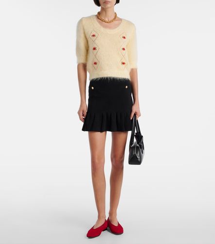 Pull brodé en mohair mélangé - Alessandra Rich - Modalova