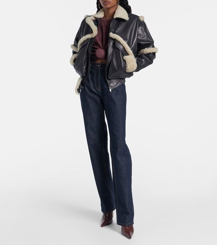 Veste bomber en cuir et shearling - Magda Butrym - Modalova