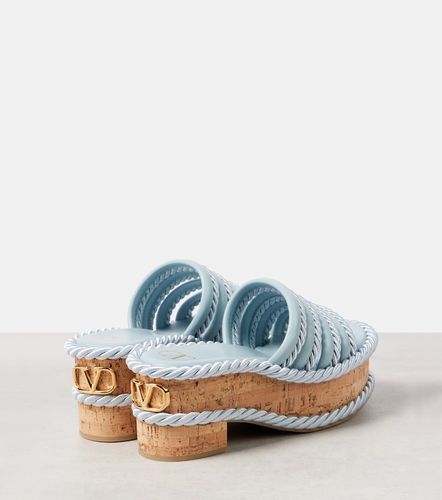 Mules à plateau VLogo Summerblocks en cuir - Valentino Garavani - Modalova
