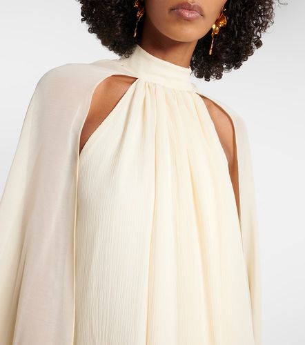 Robe longue en soie à plumes - Taller Marmo - Modalova