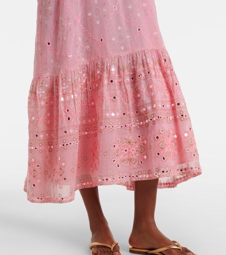Robe midi en coton à ornements - Juliet Dunn - Modalova
