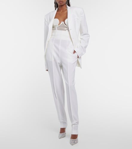 Pantalon de mariée slim en laine mélangée - Nensi Dojaka - Modalova