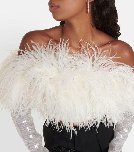 Top raccourci à sequins et plumes - David Koma - Modalova