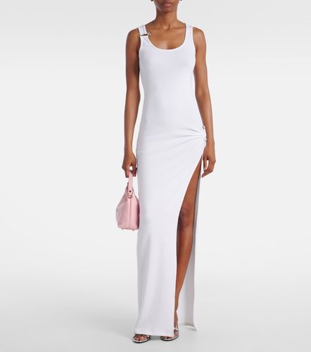 Robe longue Safety Pin en coton mélangé - Versace - Modalova