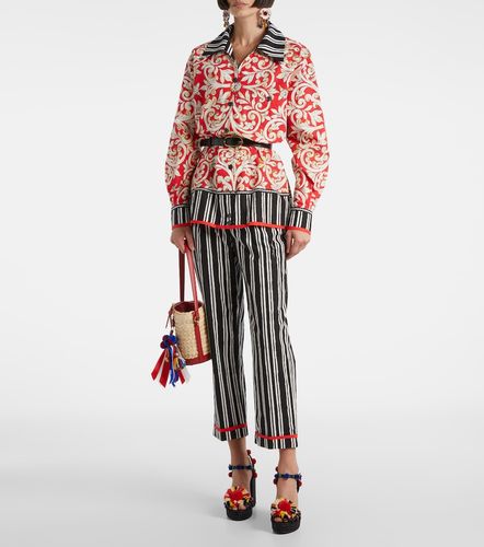Pantalon droit rayé en coton - Dolce&Gabbana - Modalova