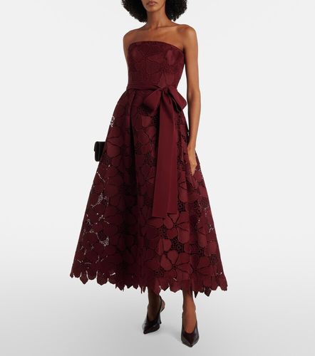 Robe de cocktail en guipure et soie mélangée - Elie Saab - Modalova