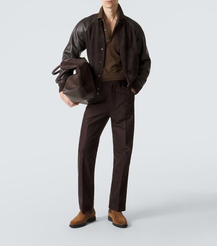 Veste bomber en cuir et en daim - Tom Ford - Modalova