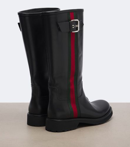 Gucci Bottines Web Stripe en cuir - Gucci - Modalova