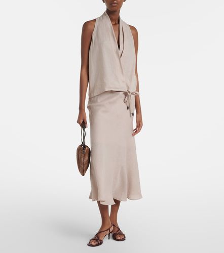 Brunello Cucinelli Jupe midi en lin - Brunello Cucinelli - Modalova