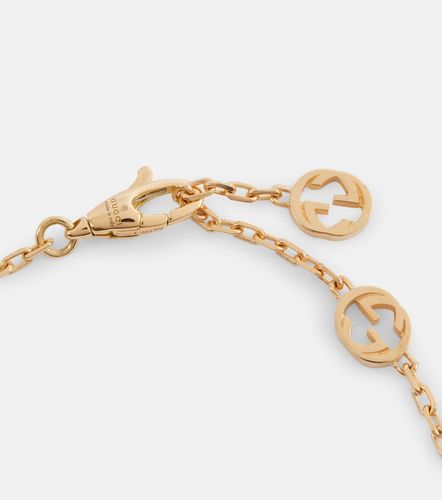 Collier Interlocking G en or 18 ct avec onyx et diamants - Gucci - Modalova