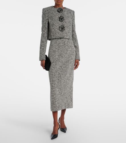 Veste en tweed en coton mélangé à fleurs - Oscar de la Renta - Modalova