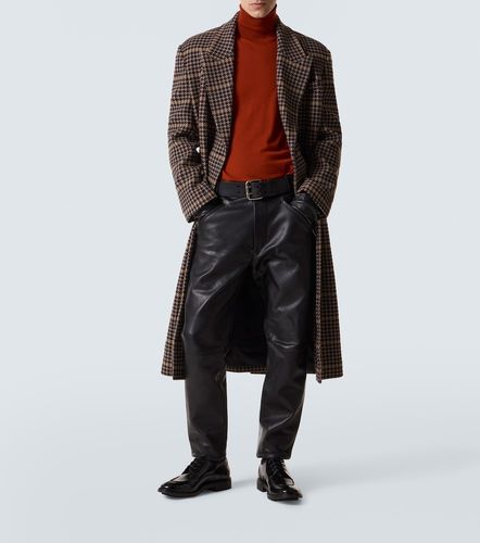 Pantalon droit en cuir - Saint Laurent - Modalova