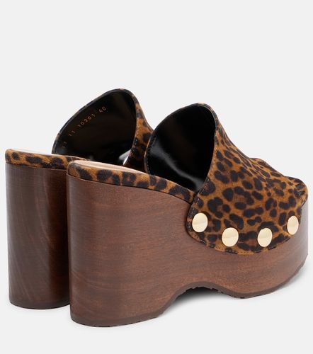 Mules compensées Ardéa en daim à motif léopard - Gianvito Rossi - Modalova