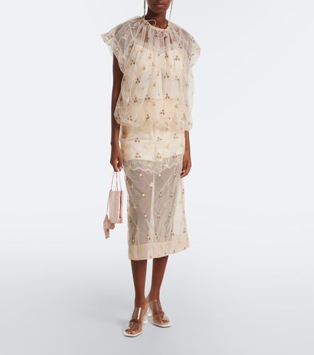 Jupe midi en tulle à broderies - Simone Rocha - Modalova